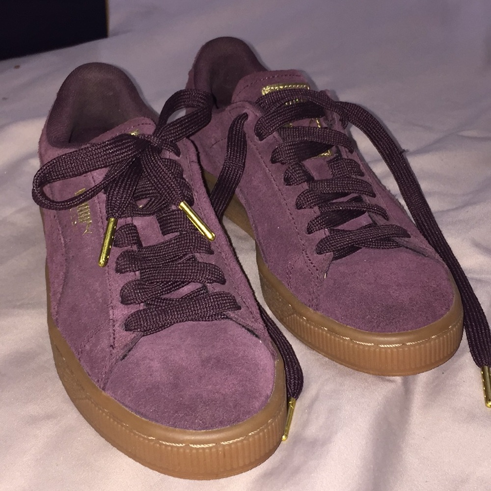 Puma- Winetasting/Gold- Suede Classic Sneakers